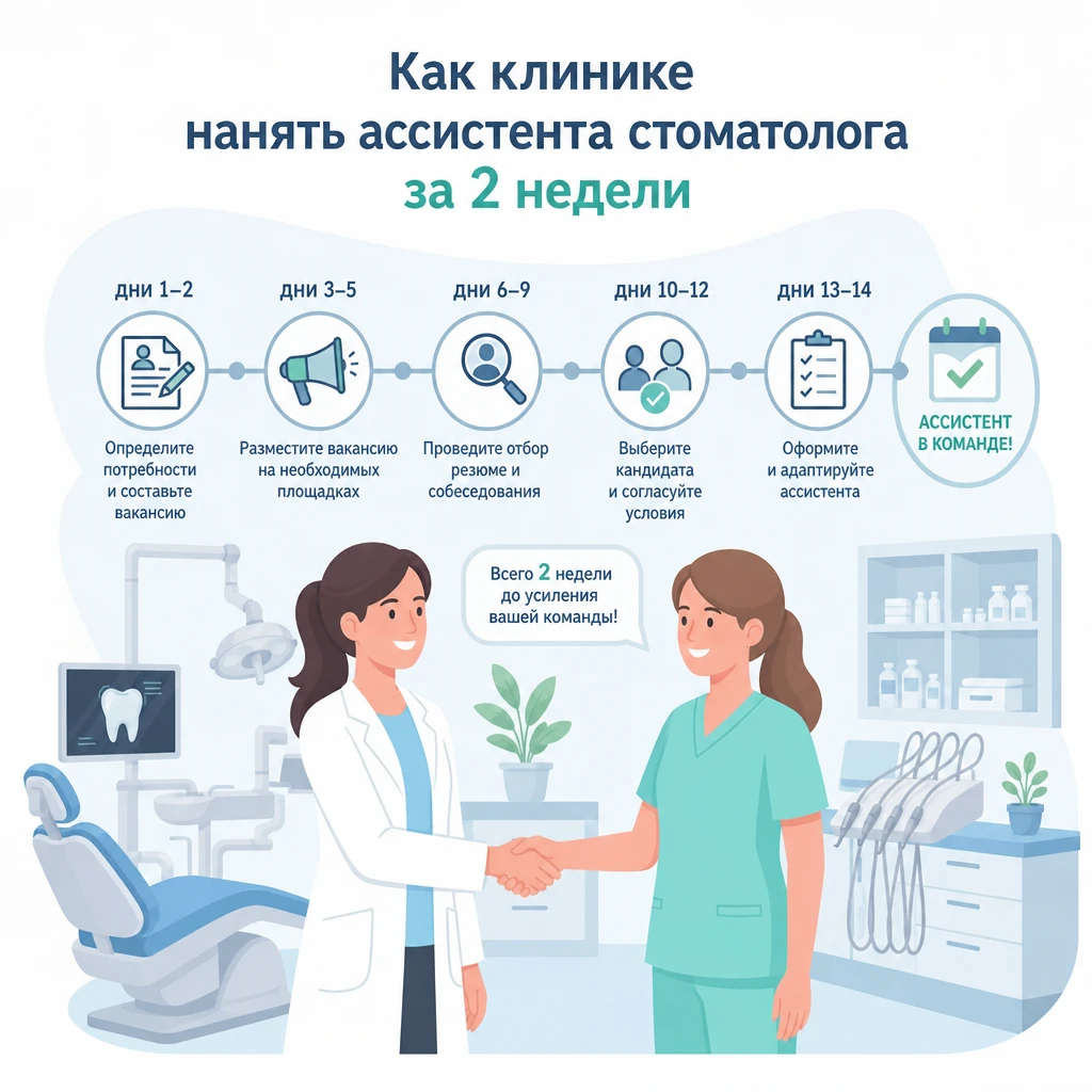 Как клинике нанять ассистента стоматолога за 2 недели